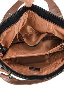 2026新款酒红色女士斜挎包，中年女士大容量手提包，吸睛女士工作包 - 黑色 - 查看 9