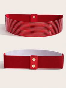 1 件新款复古松紧腰带，百搭连衣裙装饰，优雅弹力 PVC 腰带，夸张节日配饰夏季、秋季、万圣节 - A - 查看 10