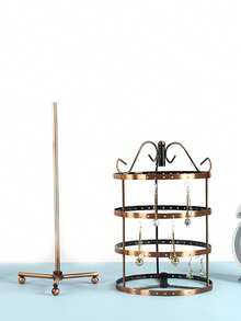 360° Rotating Jewelry Display Stand, Adjustable Metal Rotating Earring Organizer Rack, Vertical Tower Type Rotating Clamp Rack For Hanging And Dangling Earrings, Home Decor For Valentine's Day, Women's Day - Multicolor - View 15