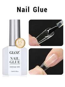 GLOZ 15毫升美甲胶水，适用于美甲贴纸、指甲片和假指甲，超强粘性，持久28天以上（需固化），超强美甲延长胶水 - 1PC - 查看 2