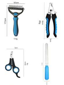 Kit de aseo y limpieza para mascotas, incluye cortaúñas, cepillo desincrustante, lima, herramientas de limpieza, set popular de limpieza para mascotas - Ver 5
