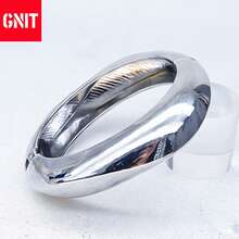 GNIT Multi-Piece Chunky Resin Bangle Set: Iridescent Shimmer, Cloudy White & Silver Plated Bracelets – Stackable Wide Cuff For Cyber Y2K Retro Fashion Jewelry - Translucent White Silver Flash - View 8