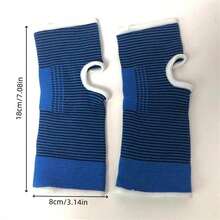 1双竹炭针织运动护踝，弹性踝关节支撑，针织压缩袜，适用于篮球、跑步、步行、健身、山地自行车等运动（深蓝色），运动防护装备 - 藍色 - 查看 5