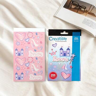 1 Book (286pcs) Princess Themed Creative Sticker Set, Suitable For Decorating Stationery, School Supplies, Water Bottles, Planners