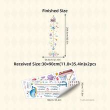 BRUP 1/2 Sheets/Set Floating Animal Friends Wall Stickers,Koala Seal Fox Squirrel In Ocean Wave, Summer Beach Theme Decals For Kids Playroom Or Nursery Wall, Removable Peel And Stick, Whimsical Underwater Adventure Theme Children's Growth Height Stickers - Multicolor - View 13