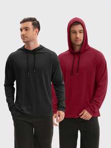 4 Pack Men's Fishing Shirts Long Sleeve  Sun Protection Hoodie Lightweight Hiking Running Swimming Athletic Shirt,Quick-Drying And Breathable Sports,100%Polyester - 彩色 - 查看 6