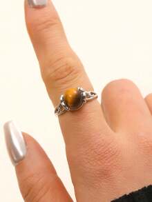 Planeta floral aleatorio, anillo de alivio del estrés retro creativo, anillo de cobre con cuentas de graffiti coloridas giratorias, anillo abierto para mujer, anillo de diseño giratorio de nicho de moda, accesorio de joyería versátil - Multicolor - Ver 7