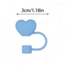 5pcs 10mm Large Diameter Heart Shaped Straw Caps, Soft Silicone Heart Straw Plugs, Compact Straw Covers - Multicolor - View 6