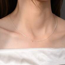 925 Sterling Silver Necklace For Women, Minimalist Shiny Necklace, Ultra-Thin Design, Suitable For Daily Wear, Festivals, Parties, Mother's Day, Valentine's Day, Christmas, Thanksgiving Gifts - White - View 3