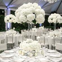 30/15 支仿真绣球花，质感逼真，花朵硕大，白色人造绣球花带茎，花头饱满，适用于家居装饰、派对装饰、婚礼花束、桌面摆件、生日礼物、室内/室外装饰、花瓶填充物、礼品、婚礼、婚礼用品、婚礼装饰、人造装饰 - 白色 - 查看 1