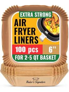 Air Fryer Paper Liners, 200Pcs Air Fryer Disposable Liners, Non-Stick And Oil Proof For Easy Cleanup, 8" Square For 5-8 Qt Easter Kitchen Deccor Kitchen Essentials Home Appliances - Yellow - View 22