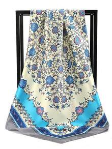 1pc Bandana Style Floral Print Scarf, Versatile Neck Wrap, Shawl - Multicolor - View 6