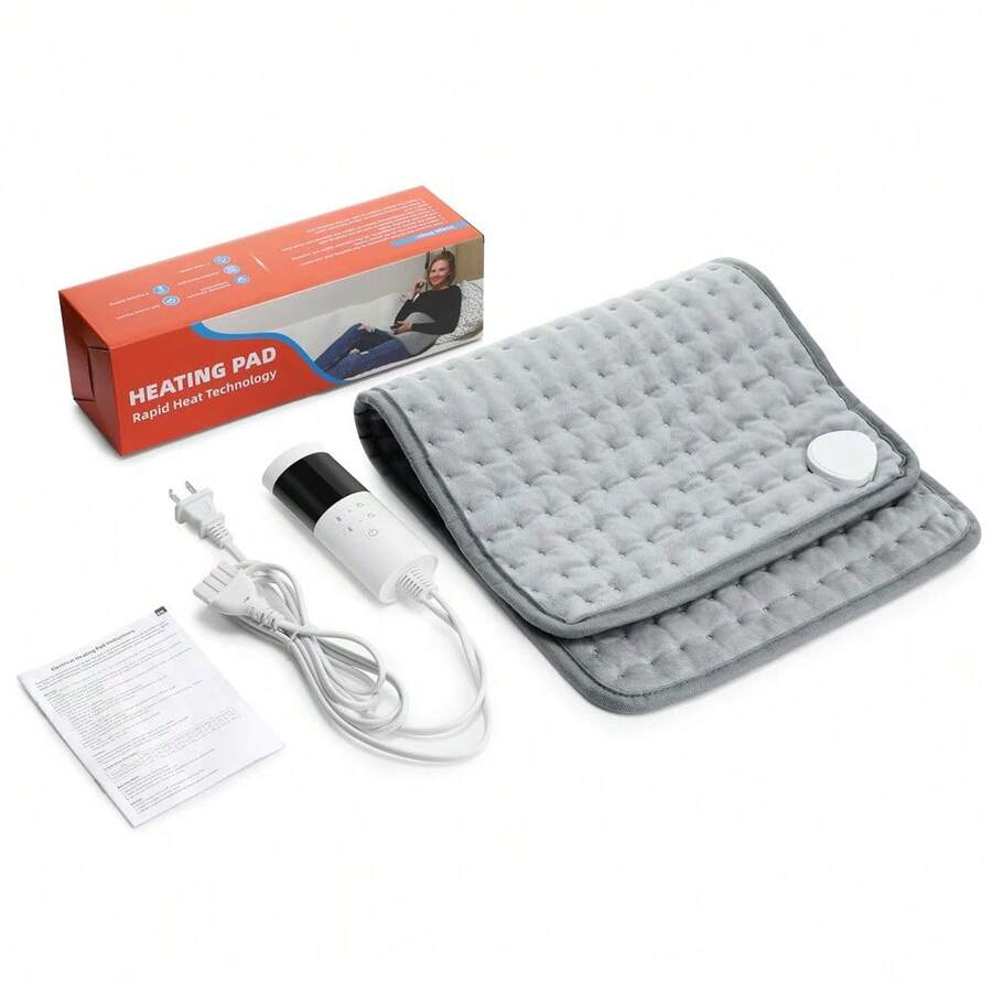 Almohadillas calefactoras eléctricas de 30x60cm para espalda, cuello, hombros, hogar, oficina, manta cálida lavable para invierno, Control de temperatura temporizado W8L8 - chufe Estadounidense 110V - Ver 1