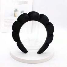 1pc High-Quality Velvet Hair Spa Headband, Fluffy Soft Hair Accessory, Hair Hoop, Hair Tie, Makeup Headband - Pink - View 6