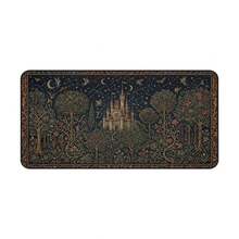 Medieval Tapestry Castle Mouse Pad, Fairy Tale Forest Desk Mat, Celestial Starry Night Desk Pad, Gothic Botanical Mousepad, Extended Size, Non-Slip Base, Office Desk Accessories, Desk Accessories, Hot Selling Mouse Pads, Mouse Pad For Desk - 查看 7