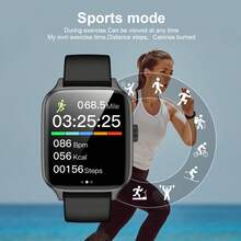 1 件男女通用全触屏日常佩戴手表，硅胶表带和锌合金表壳，200mAh 电池，具备时间、日期、闹钟功能，1.44 英寸全触屏，节日礼物 - 彩色 - 查看 10