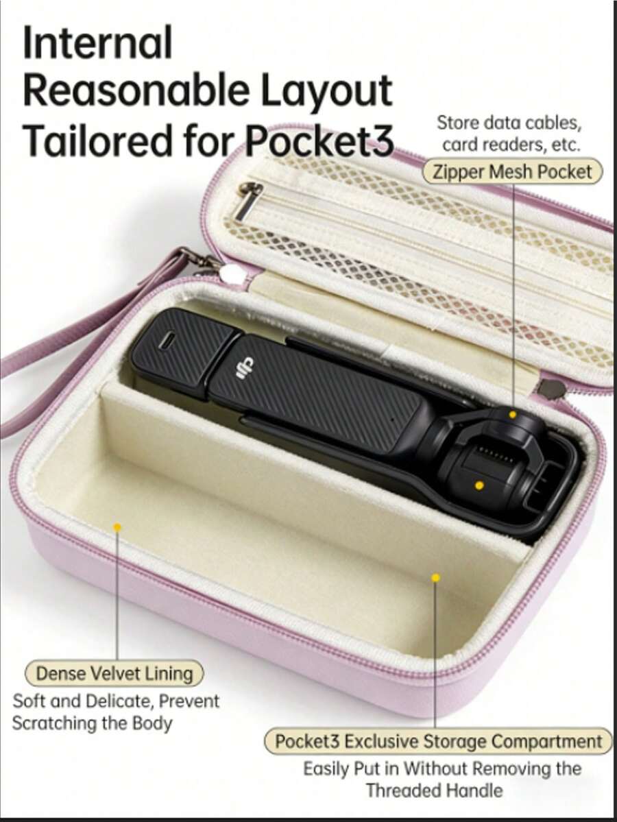 1 buah Tas Penyimpanan Portabel untuk DJ Pocket 3/Strip Penyimpanan Catok Rambut - Kotak Penyimpanan Pelindung EVA dengan Pegangan - Tahan Lama, Perangkat Elektronik Tidak Termasuk - MultiWarna - View 1