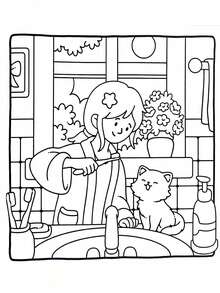 1 Adult & Kids Cat Themed Coloring Book, Learning Supplies & Toys, Suitable For Back To School, Simple Bold Design, Great For Christmas, Halloween, Birthday, Children's Day, Student Supplies - Multicolor - View 8