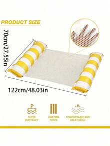 一套充气条纹吊床（含气泵）、带浮动靠背的休闲网状躺椅和可折叠漂浮垫。 - 彩色 - 查看 10