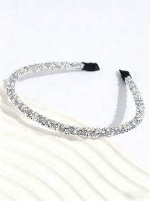 1pc Versatile Shiny Pearl Headband, Suitable For Daily Wear In Spring And Summer - Silver - View 5