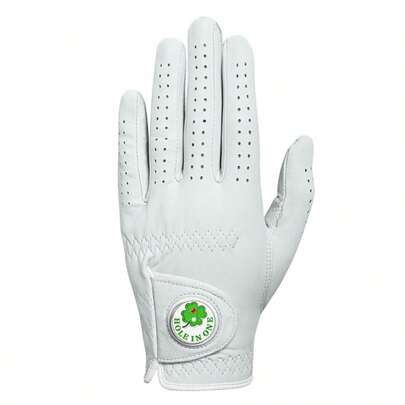  FINGER TEN 女士高尔夫手套，右手/左手通用，卡布雷塔羊皮材质，带球位标记，1 副装，防滑全天候握把