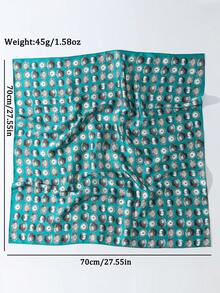 1 chiếc khăn bandana thời trang nữ in họa tiết cao bồi miền Tây, đa năng dùng hàng ngày, đi biển, đi nghỉ mát. - Màu xanh lam - Xem 6