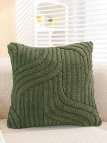 1 vỏ gối trang trí kiểu Bắc Âu bằng vải nhung mềm mại, dày dặn, màu trơn, họa tiết hình học, có khóa kéo, có thể giặt máy, thích hợp trang trí phòng khách/phòng ngủ trong nhà/ngoài trời (Không bao gồm ruột gối) - 1PC - Xem 12