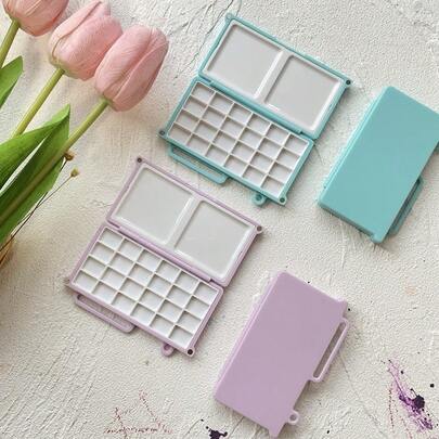 Portable Magnetic Travel Plastic Painting Box For Watercolor Loose Leaf HandBook For Art Supplies