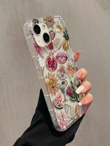 1pc Air Bubble Beaded Pomegranate Lips Pattern Full TPU Shockproof Phone Case, Compatible With Apple 16, 15, 14, 13, 12, 11 Pro Max And Series Waterproof Anti-Fall Scratch Resistant-For-Your-New- - 1pc - 查看 6