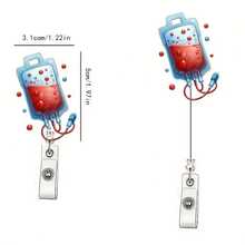 2D Flat 1pc Cute Medical ID Badge Clip With Retractable Badge Reel And Detachable Lanyard - Durable Nurse ID Card Holder With Smiling Doctor/Nurse Character, Stethoscope Ring And Health Insurance Display - Compatible With Hospital Uniforms, Workwear - Suitable For Medical Students And Practicing Nurses - 2D Flat Design With Retractable Mechanism And Secure Badge Clip - Fashionable And Practical Accessory - Multicolor - View 23