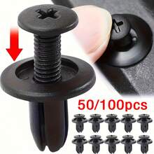 50/100pcs General Motors Fastening Clip Kit - Door Fender Rivet Fixing Clips For Interior Panels, Bumpers, Grilles, And Trunk Liners - General Motors Replacement Push-Up Rivets - Easy-To-Install Body Clip Combination Kit - A - View 2