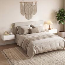 HOMCOM Set de 2 Mesillas de Noche de Pared, Mesitas de Noche Flotantes con 1 Cajón, Mesas Auxiliares para Dormitorio, Habitación Hogar, Diseño Sencillo, 40x30x15 cm - Blanco - Ver 9
