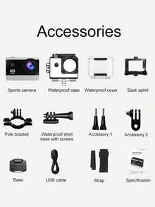 4K 超高清運動攝影機 | 廣角鏡頭、LCD 螢幕、自動曝光、魚眼鏡頭、可充電電池、Wi-Fi 功能 - 適合徒步、騎行、戶外活動、送禮 - 黑色358 - 查看 11
