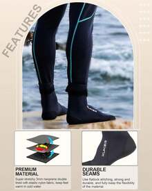 XUKER Neoprene Water Socks 3mm, Sand Proof Beach Volleyball Socks Diving Socks For Outdoor Water Sports - ColorA - View 1