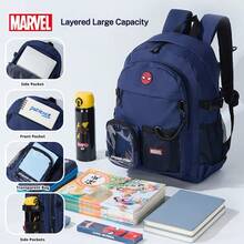 Disney Marvel Large Capacity Minimalist Backpack, Breathable For Grades 3-6, Lightweight Multi-Function Backpack, Water-Resistant - Round - View 4