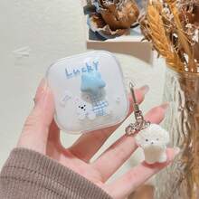 新款卡通耳机保护套吊坠，适用于 Buds 6 Play/SE/8 Active 通用无线耳机保护套，Buds 6 Pro/8 Pro/8 Lite 新款保护套，无线蓝牙耳机保护套 Buds 6 Active/6/7s/6 Lite/5/6s 软壳耳机保护套，透明女款 - 星狗 - 查看 5