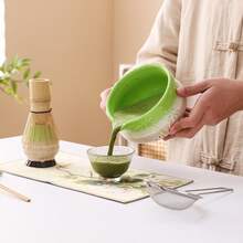 1pc/5pcs Coconut Tree Matcha Bowl, Ceramic Tea Bowl, Imitation Song Dynasty Tea Utensils, Tea Whisk, Tea Brush Accessories - Multicolor - View 2