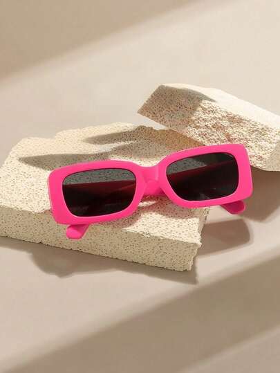 1pc Square Frame Y2K Cute And Playful Everyday Retro Beach Fashion Glasses, Suitable For Travel, Photography, Party Outfits And Matching,(Multiple Colors Are Available For Selection.)