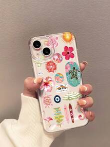 1pc Summer Fresh Ocean Style Seahorse Pattern Transparent Anti-Drop Soft Phone Case Compatible With IPhone 17/17Pro/17ProMax/17Air/16/16Plus/16Pro/16ProMax - Multicolor - View 1