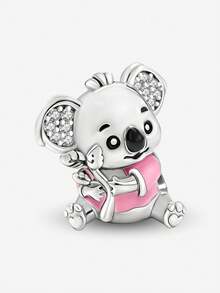 2 piezas de cuentas colgantes de koala y elefante, adecuadas para hacer pulseras DIY, joyería de mujer - Plateado - Ver 14