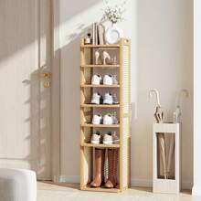 Senmeo 7/8-Tier Bamboo Vertical Shoe Rack, Breathable Mesh Shoe Organizer With Top Handle, Easy To Move, Ideal For Apartment, Entryway & Doorway - Tầng 7 - Xem 10