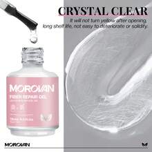 Morovan Cracked Nail Repair Gel: 2pcs 15ML Nail Fiber UV Gel Healthy Nail Strengthener For Restore Weak Nails Broken Nail Damaged Nails - Fill In And Fix Nail Cracks Flawlessly - 2pcs - 查看 2