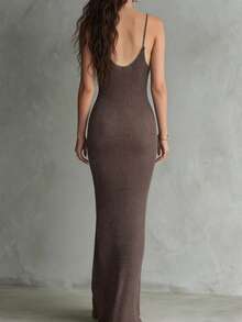 女士时尚优雅休闲日常都市动物纹长袖衬衫，适合日常通勤穿着 - 鏽棕色 - 查看 4