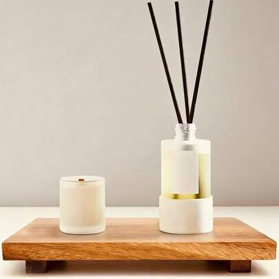 1pc Wooden Soap Dish, Towel Rack, Countertop Sink Wooden Base, Sink Sponge Soap Dispenser Storage Rack, Perfume & Cosmetic Storage Box, Makeup Organizer Tray, Home Decor, Bathroom Accessories, Home Furnishings