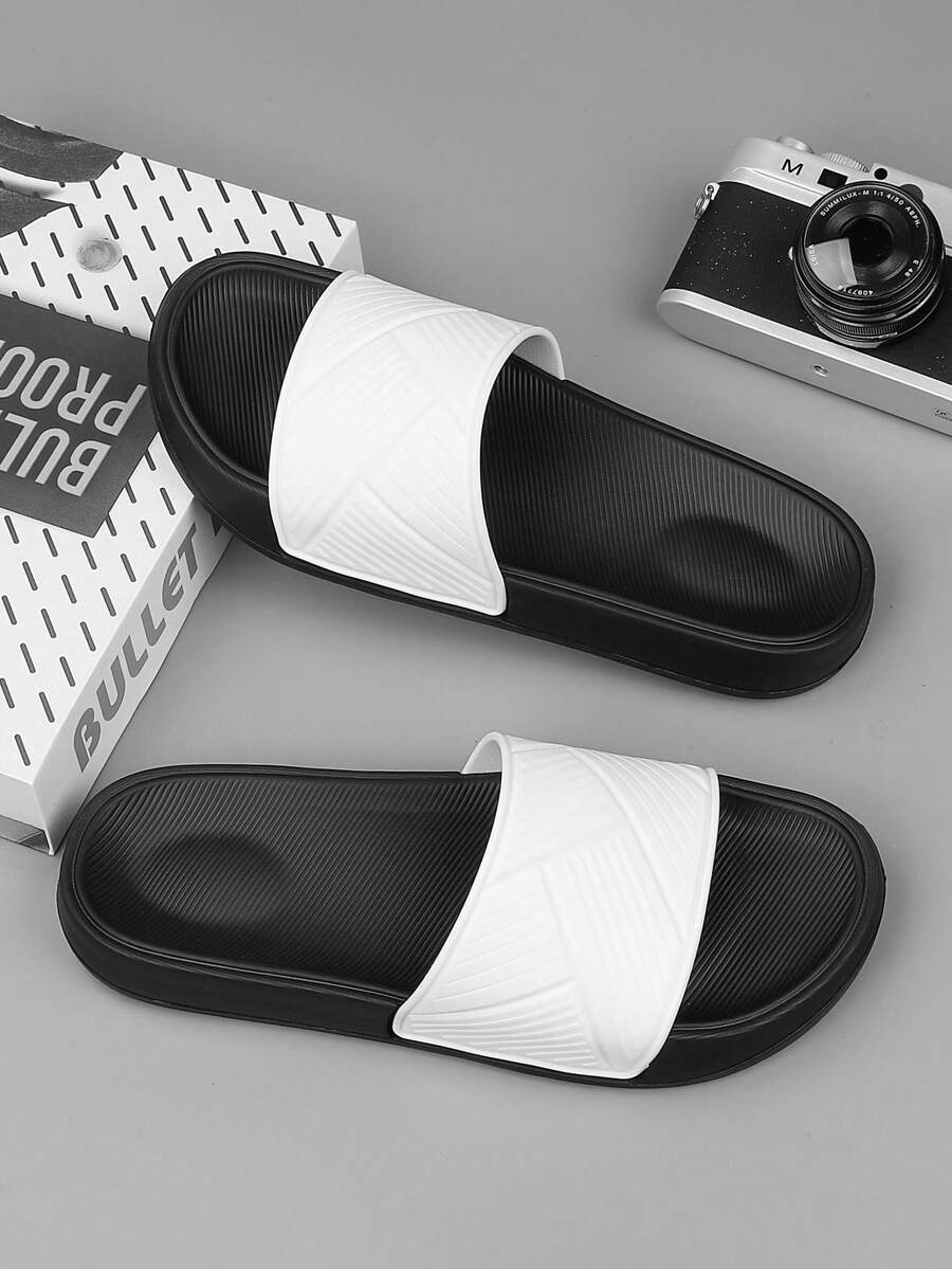 Plus Size Men's Summer Outdoor Slippers, Adjustable Wide Feet Comfortable Soft Bottom Casual Sandals - White - View 1