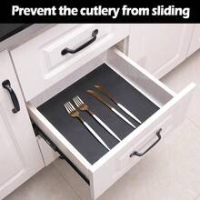 1/4/8pcs Washable Waterproof Non-Slip Refrigerator Mats, Suitable For Fridge Shelves, Freezer Glass Shelves, Cabinet Drawers - Black - View 6