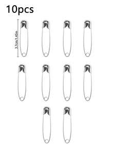 Set de 10 alfileres de plateados en caja de 5 ranuras - 10 piezas - Ver 4