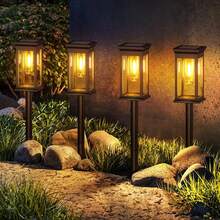 4/8/16PCS Solar Pathway Lights Featuring A Square Design, These LED Garden Lights Are Made Of Plastic For Outdoor Use. They Serve As Solar-Powered Lawn Lamps With Ground Stakes Suitable For Walkways, Patios - Outdoor Solar Street Lamps - 查看 9