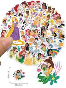 Disney 迪士尼50张迪士尼公主花卉女孩贴纸，可爱美观的贴纸，包括爱丽儿、灰姑娘、长发公主，适用于笔记本、日记本、笔记本电脑、水瓶、剪贴簿、办公用品，是生日礼物、派对礼品、学校奖励、派对装饰和剪贴簿用品的完美之选。 - 1 Set - 查看 5