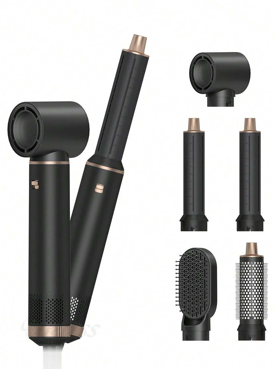 Kemei 7合1热风梳、吹风机、蓬松造型器、直发器、卷发器、造型器和吹风梳套装